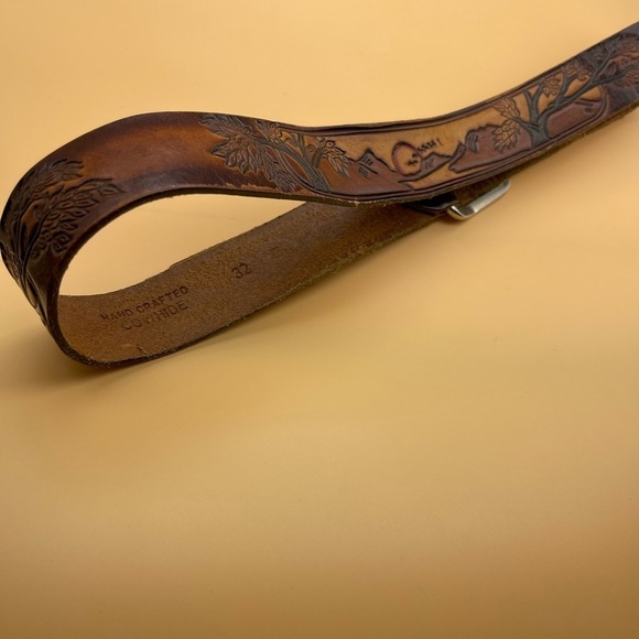 Tex Tan Embossed Leather Belt, Size 32, Vintage, Preowned - Picture 10 of 13